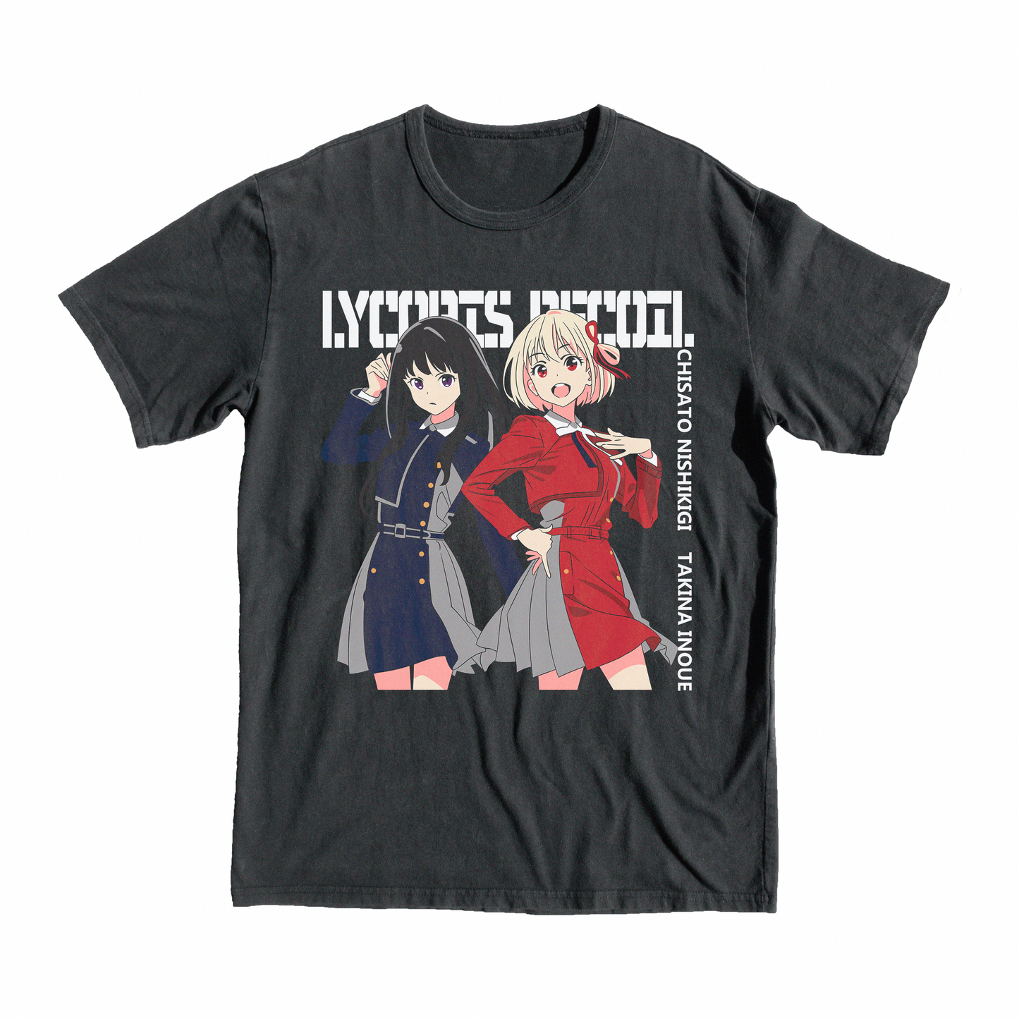 Lycoris Recoil Chisato & Takina Team T-Shirt - Black / S