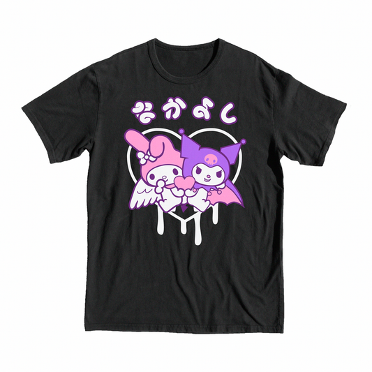 Onegai My Melody Love T-Shirt, tee, kuromi, shop, hart, love, graffity, pink, gift, anime, manga, shop, merch, buy