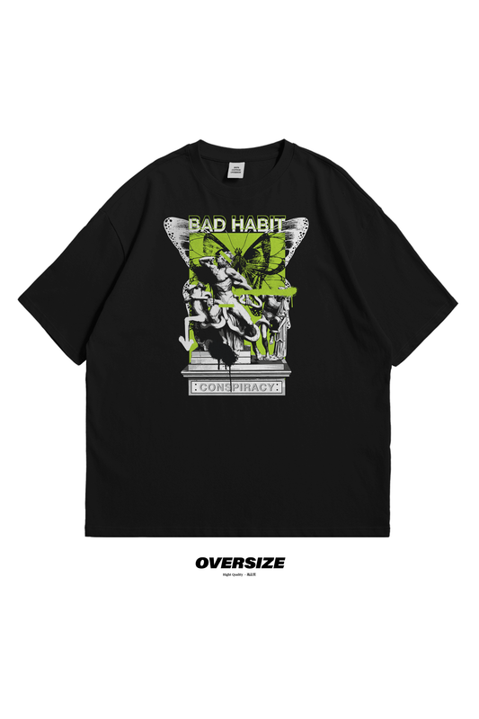 Bad Habit T-shirt, tee, shop, buy, merch, conspiracy, art, cripto, fly, greem , modern, gift, black