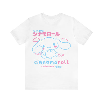 Onegai My Melody Cinnamon Roll T-Shirt, tee, shop, anime, merch, cute, beautiful, blue, light, super, merch, white