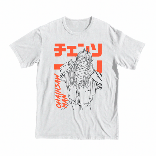 Chainsaw Man Orange T-shirt tee anime manga shop merch tee orange girl top buy now