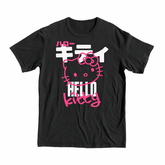 Onegai My Melody Hello T-Shirt, tee, manga, shop, anime, hello, kitty, cat, pink, merch, black, wow
