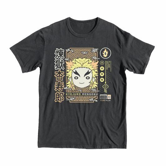 Demon Slayer Kyojuro T-Shirt, anime, manga, shop, buy, tee, flame, fier, buy, merch, 
