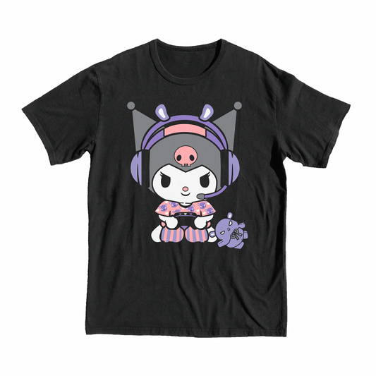 Onegai My Melody Game T-Shirt, tee, shop, merch, tee, game, bear, rabbit, pink, black, emo, shop, merch, anime , manga, top, trends