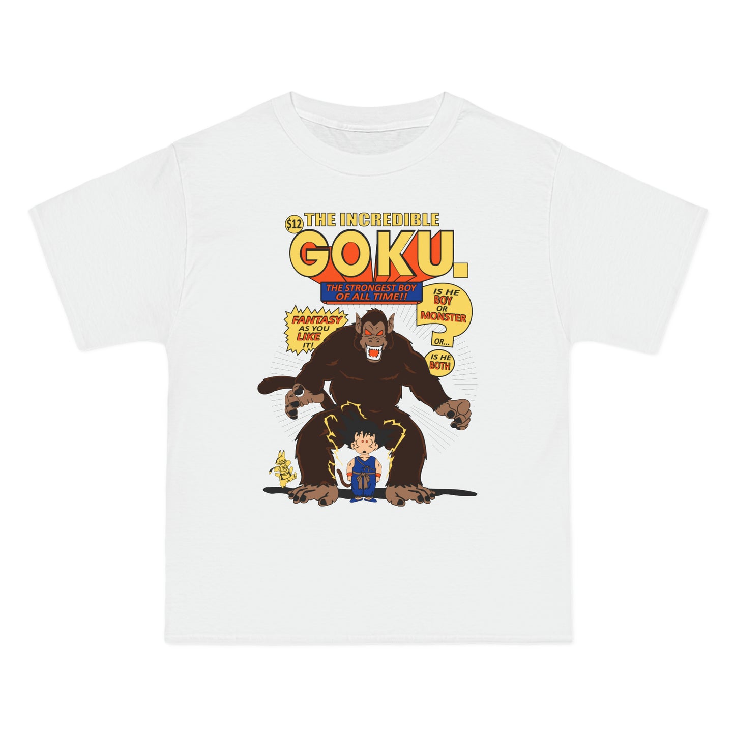 Dragon Ball Oversize T-Shirt with Classic Comic Goku, anime, manga, shop, buy, tee goku, like, buy, online, comic, bro,like, white