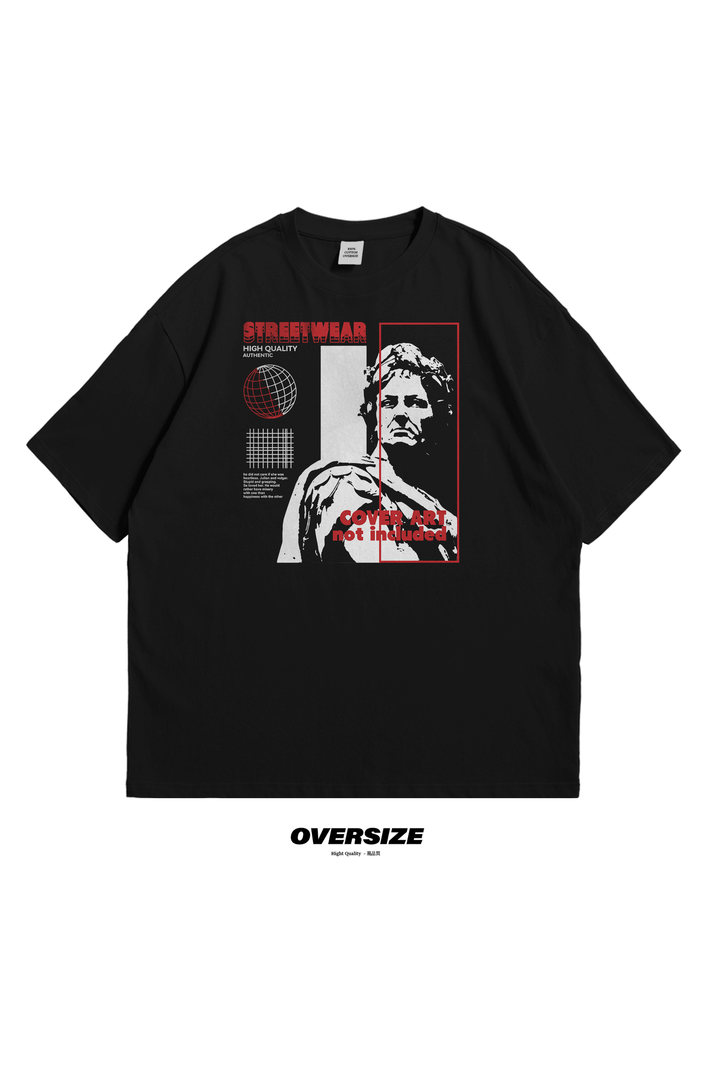 Streetwear Caesar T-shirt, greece, streetwear, cover, art, gift, modern, tech, earth, black, style, present, high, merch