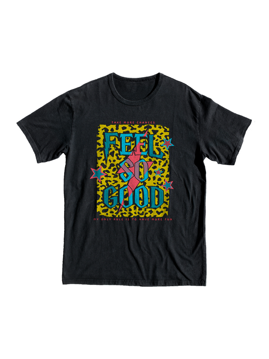 Feel So Good T-shirt, leopard, top, rock, style, gift, shop, present, animal print pattern,  