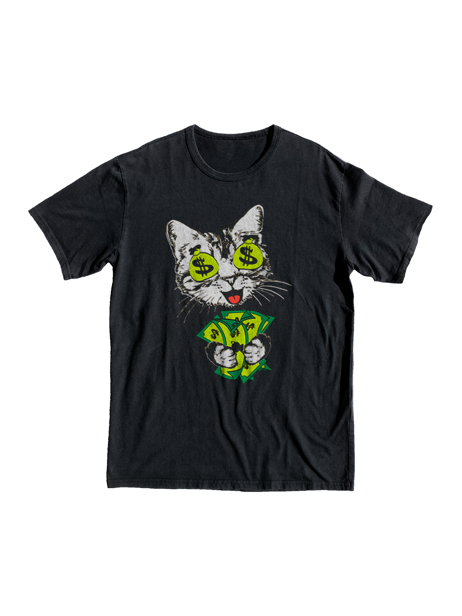 Cat Dollar T-shirt, black, shop, dollar, gift, merch, tee, black, top, present, animals, cuttie, kitty