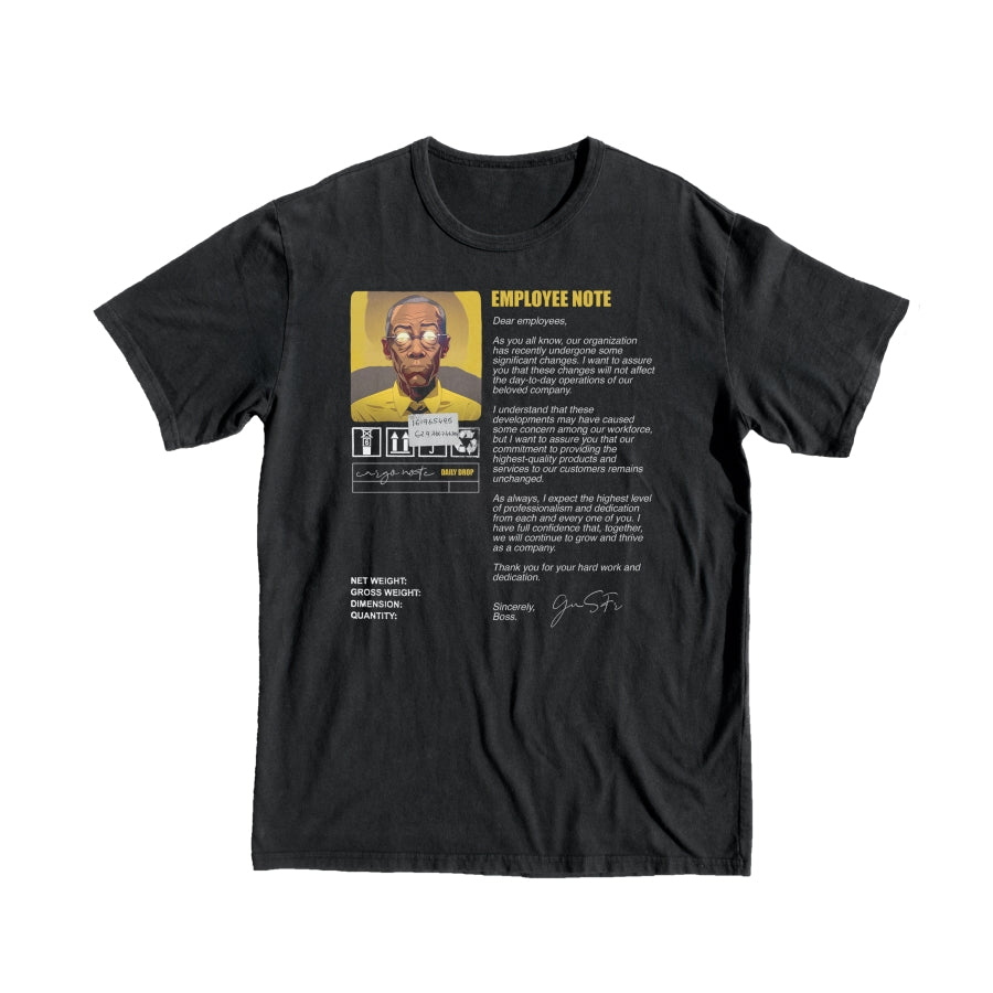 BREAKING BAD "EMPLOYEE NOTE" ANIME T-SHIRT anime manga buy merch shopping tee note employee street style gift present
