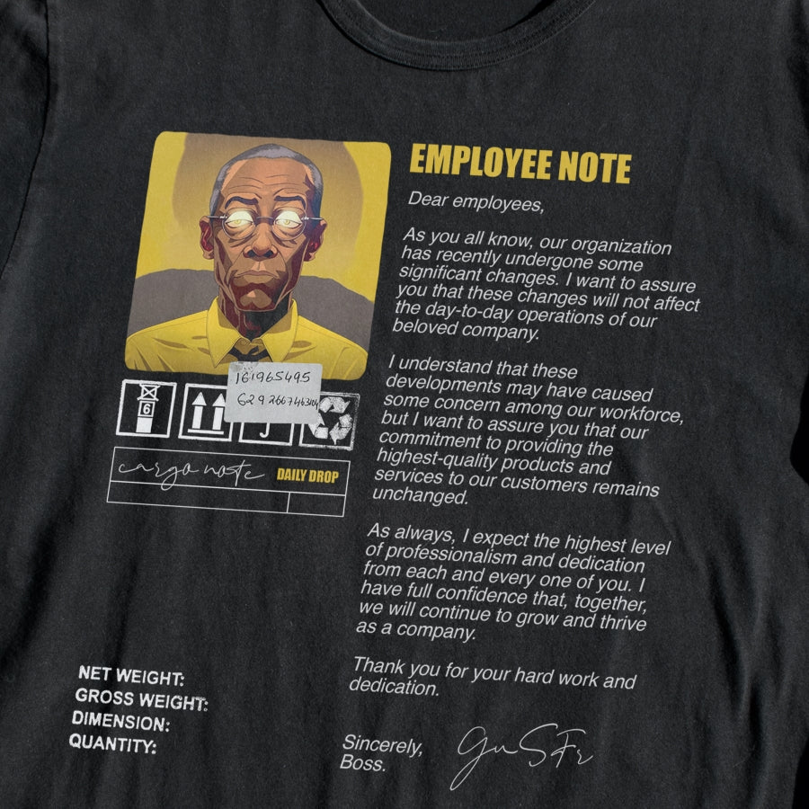 BREAKING BAD "EMPLOYEE NOTE" ANIME T-SHIRT anime manga buy merch shopping tee note employee street style gift present full
