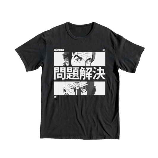 BREAKING BAD "PROBLEM SOLVERS" ANIME T-SHIRT tee. anime manga shop buy merch style saul mike daily drop store black gift present