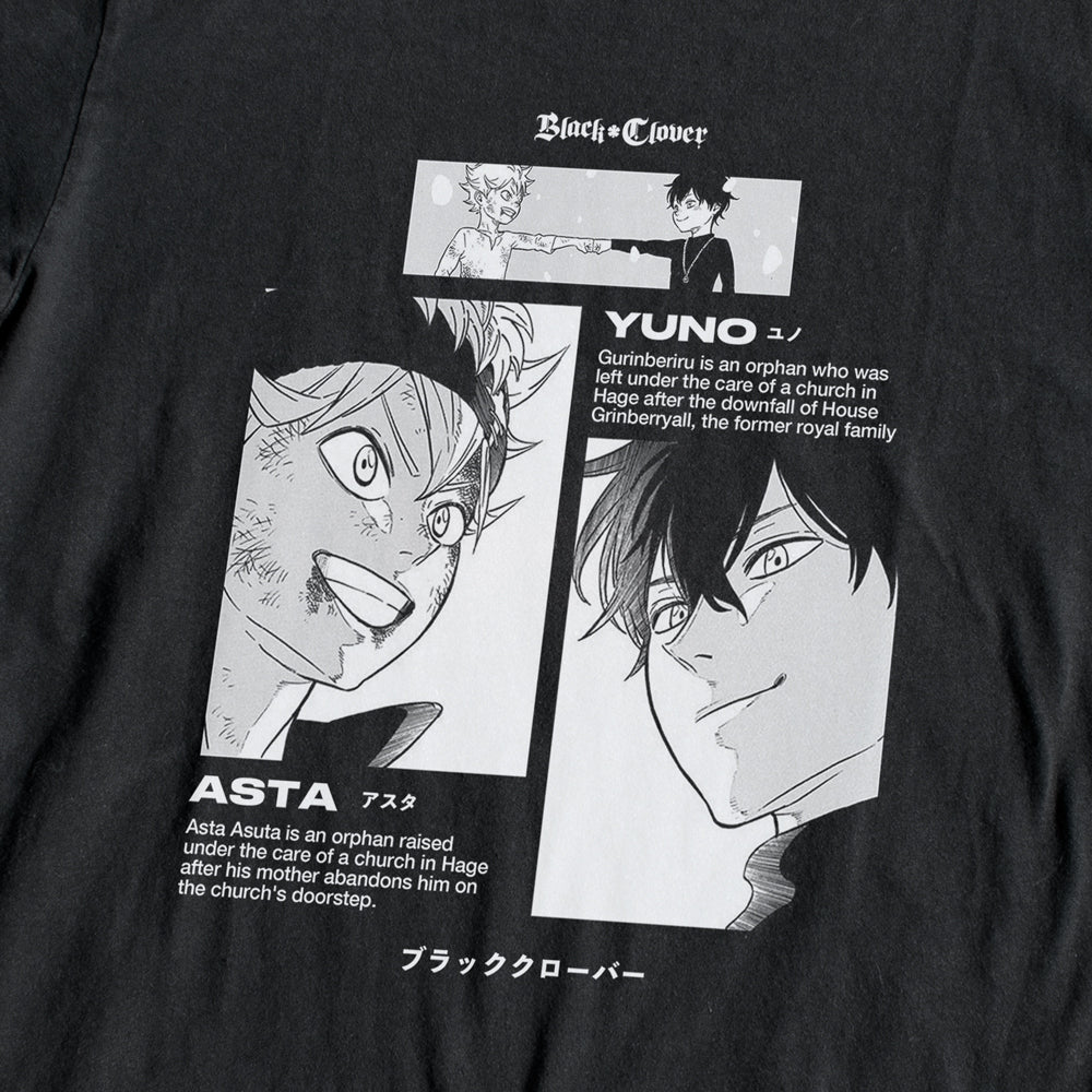 Black Clover Asta & Yuno T-shirt tee anime manga black full