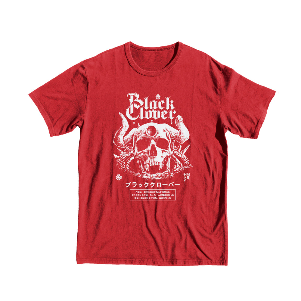 Black Clover Demon Skull T-shirt anime manga tee tshirt red  color