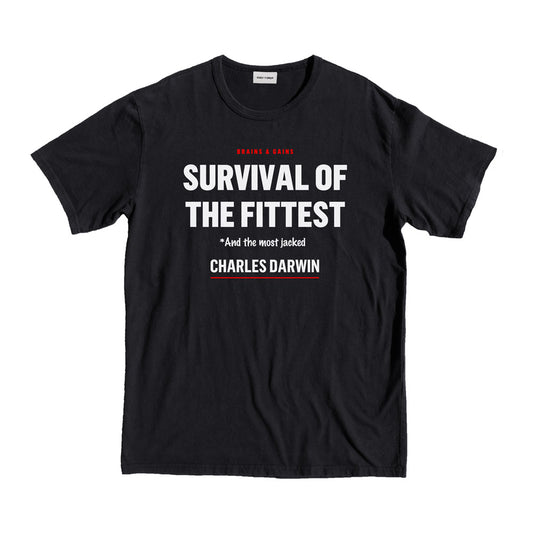 Darwin Science Gym T-shirt Tee buy shop daily Drop Black gym Sport Style Science Style smart Jokes haha Darvi