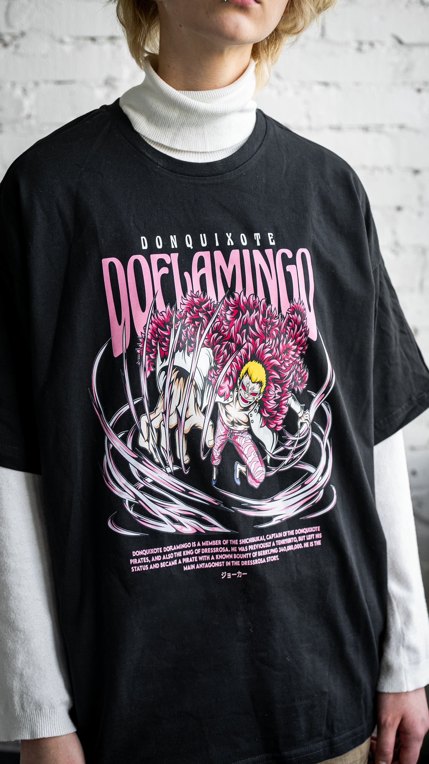 Donquixote Doflamingo, INE PIECE, TEE, SHOP, BLACK. PINK