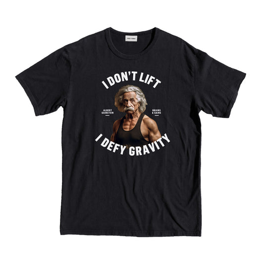 Gainstein Albert Gravity lift gym sport tshirt tee gainer buy shop top imagine pdf png black full