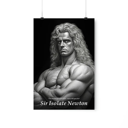Isolate Newton Premium Matte Poster Gym science Joke fun Science t-shirt tee poster smart brain