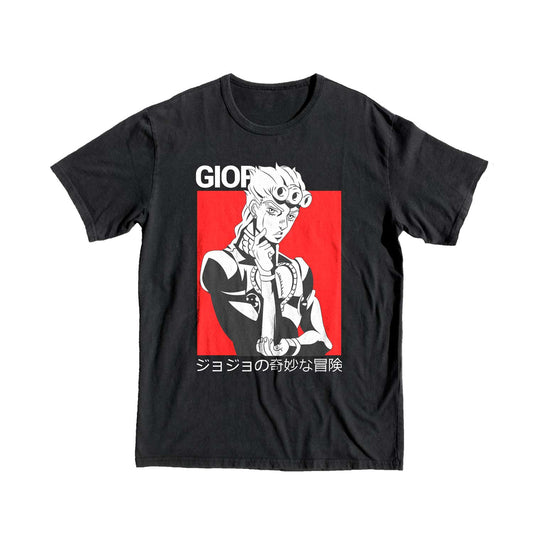 Jojo Bizarre Giorno Giovanna T-shirt Anime Manga Black
