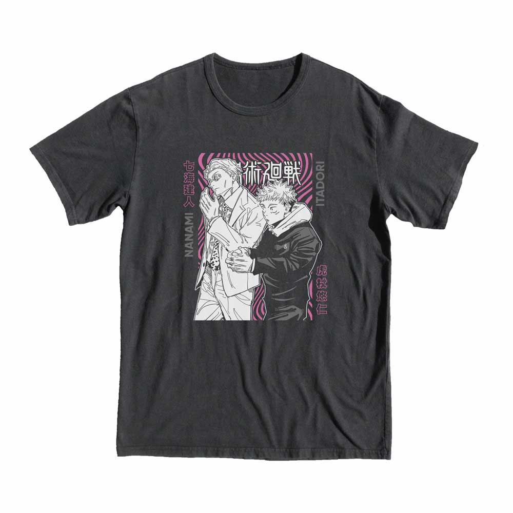 Jujutsu Kaisen Nanami & Itadori T-shirt Anime Black