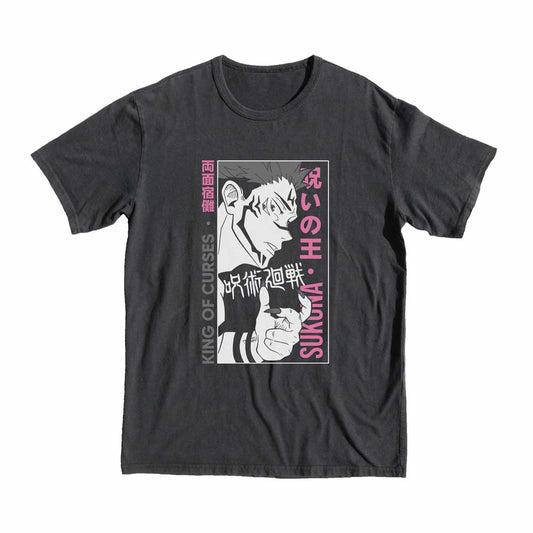Jujutsu Kaisen Sukuna T-shirt Anime Manga Black
