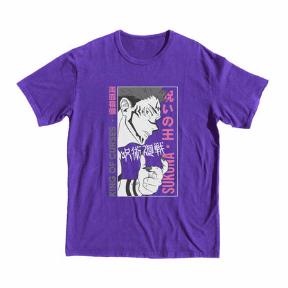 Jujutsu Kaisen Sukuna T-shirt Anime Manga Purple