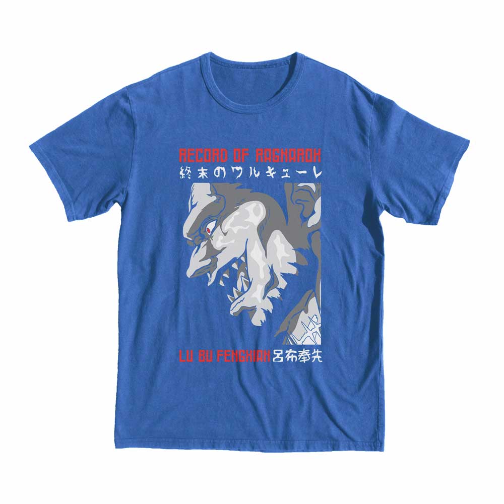Record of Ragnarok Lu Bu T-shirt anime manga tee shop now buy style streets blue