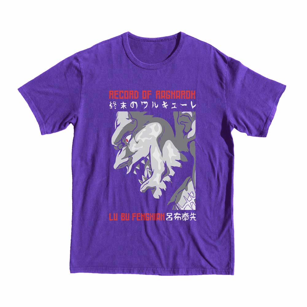 Record of Ragnarok Lu Bu T-shirt anime manga tee shop now buy style streets purple