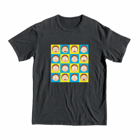Animated Character Expression Grid T-Shirt, portal, merch, gift, top, buy online, shop, gift, rick, luna, moon