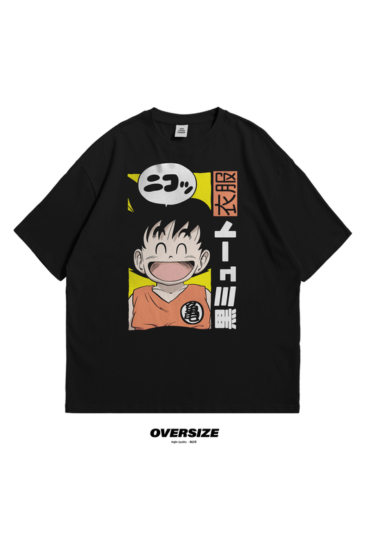 Dragon Ball Oversize T-Shirt with Young Goku and Kanji Design, anime, manga, shop, tee, like, comic, smile, shop, buy, super