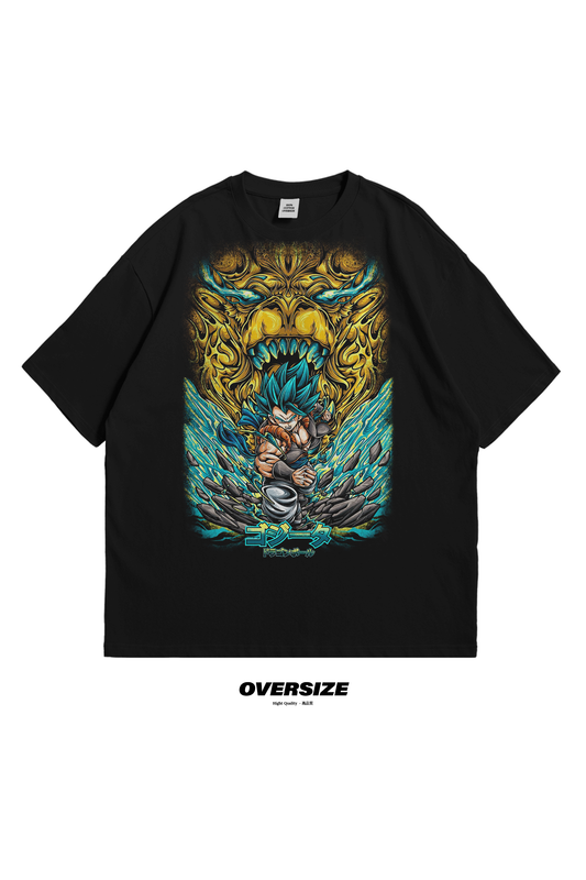 Dragon Ball Super Oversize T-Shirt with Super Saiyan Blue Gogeta, hero, anime, manga, shop, buy, like, tee